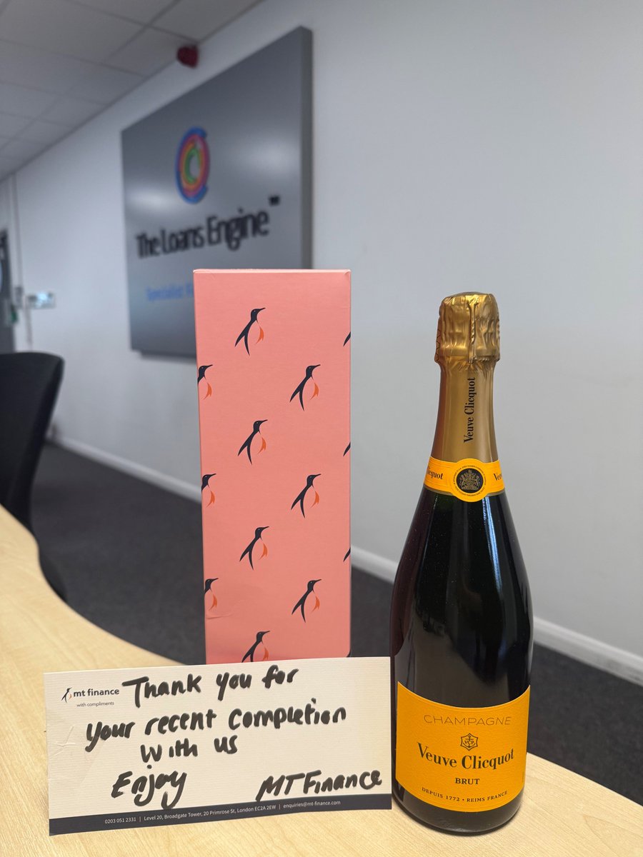 🍾 A big thank you to <a href="/MTFinance/">MT Finance Group</a> for this lovely bottle of champagne to celebrate our recent regulated bridging loan completion. 

It was a pleasure working with you on this, looking forward to the next one!

🥂Always great to be working together!