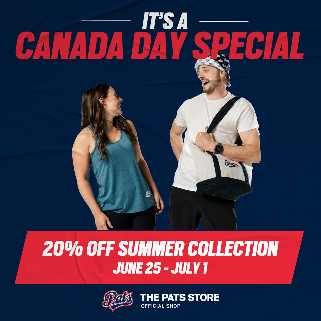 WHLPats's tweet photo. 🍁 Canada Day Special!
We’re lighting the lamp with 20% OFF our summer collection — June 25 to July 1!
🛍️ Shop in-store or online at https://t.co/pzDBz89zfC
Don’t miss your shot!
Heads up: Store closed on July 1st
#CanadaDay #SummerSale #ThePatsStore https://t.co/asqSPNRIZw
