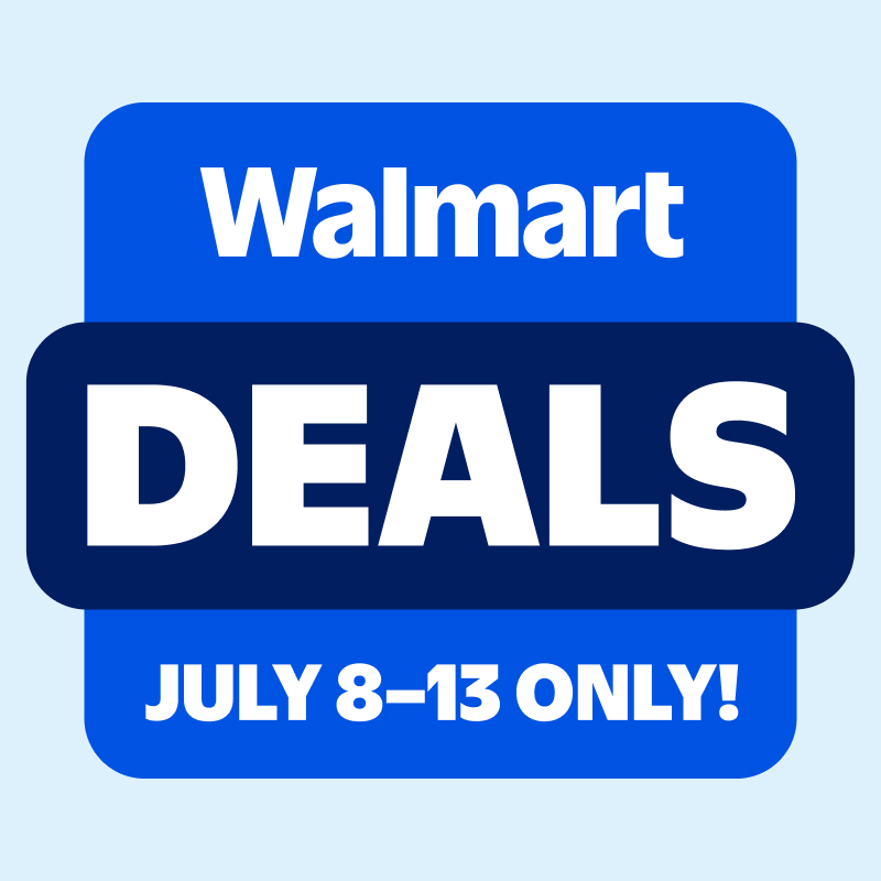 Walmart's tweet photo. Deals. Drop. July 8. ❤️ this post to get a reminder to shop extra-huge savings. Don’t miss out.