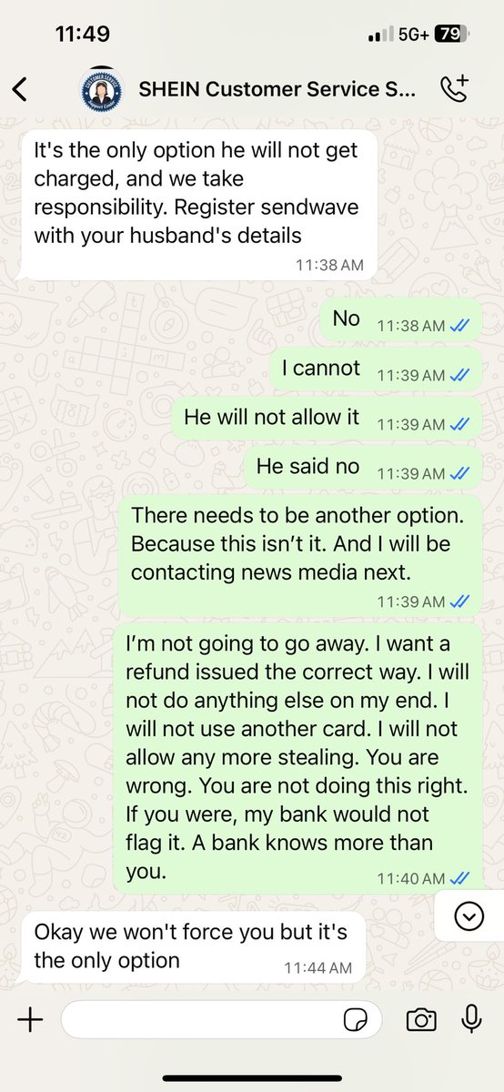 solareclipsion's tweet photo. Clearly @SHEIN_Official is being shady. They refuse to issue me a refund check and insist on getting me my refund and stolen $600 through shady transactions that my bank keeps flagging. They refuse to help me! @cnnbrk @FoxNews @ABC https://t.co/xFVcQNjpol