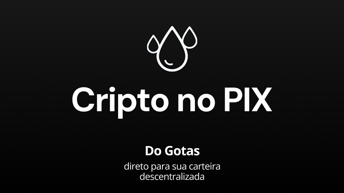 quer comprar cripto com pix, direto pra sua carteira?

💸 pix.gotas.com
→ solana, bnb, memecoins e muito mais
→ cripto direto na sua wallet
→ simples, rápido e seguro

tudo em minutos.
sem travas. sem KYC pesado. sem dor de cabeça.

entra e testa:
