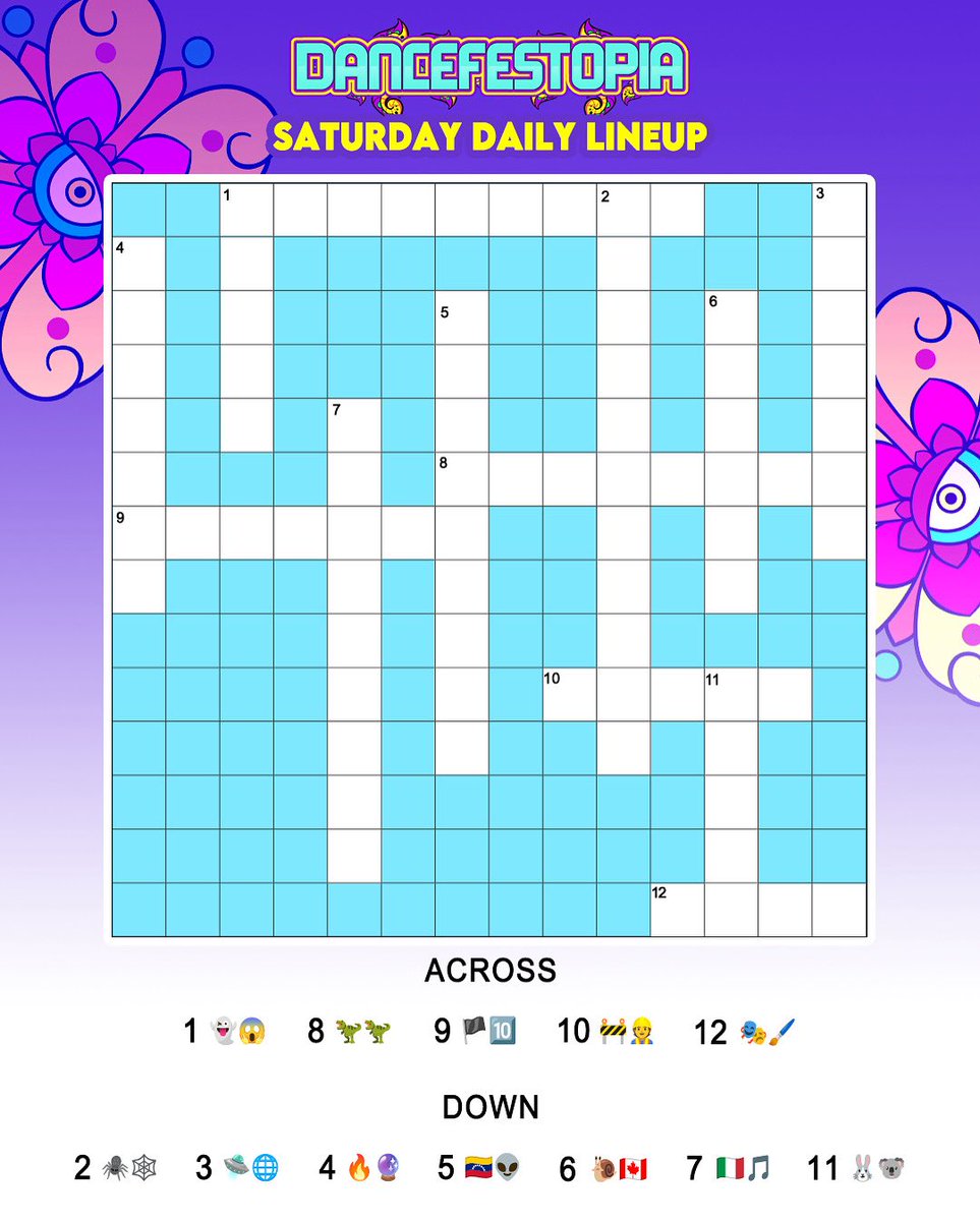 Puzzle #3 🧩 Complete the crossword to find out who’s playing on Saturday! 📝