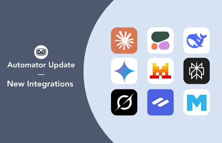 automatorplugin's tweet image. With SEVEN new AI integrations in Uncanny Automator version 6.6 (@AnthropicAI Claude, @cohere, @deepseek_ai, @GeminiApp, @MistralAI Le Chat, @perplexity_ai and @xai Grok) there are so many more ways to integrate AI into your WordPress site workflows!

automatorplugin.com/automator-6-6-…