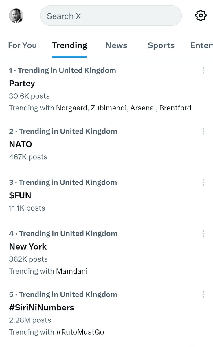 Trending in the UK at number 5,

#SiriNiNumbers
