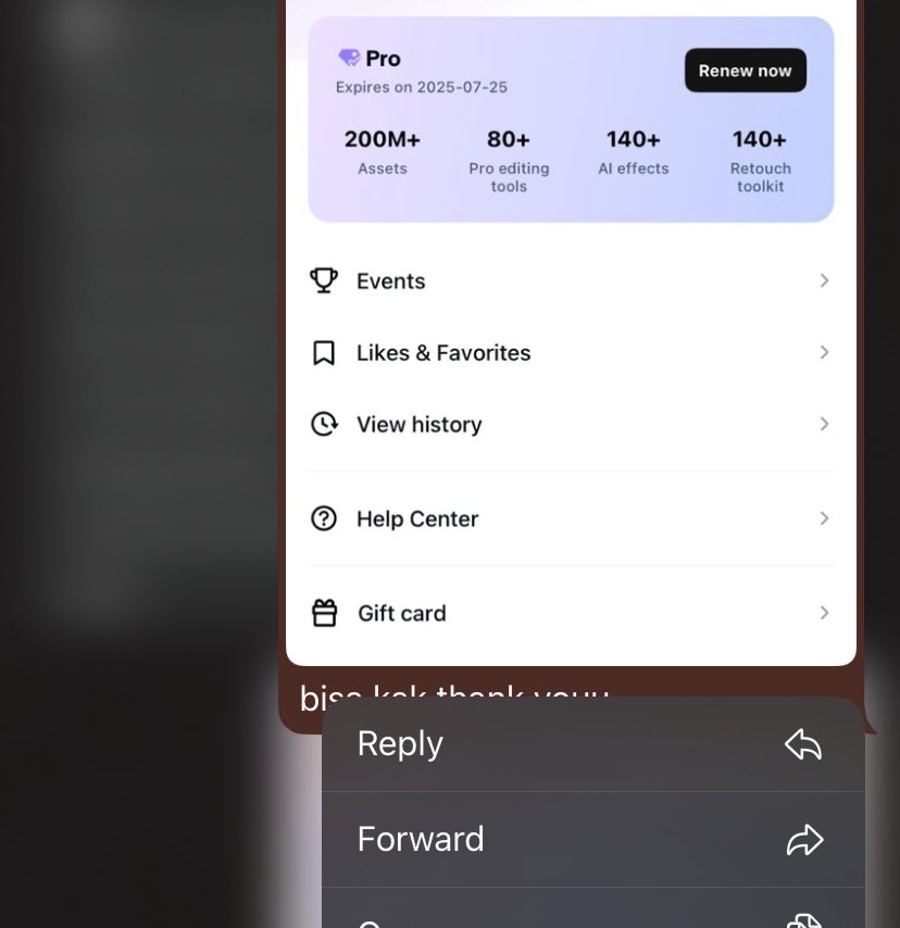 glucklichsten's tweet image. udah 2x beli capcut pro di @jenierubyn, aman dan trusted🤩