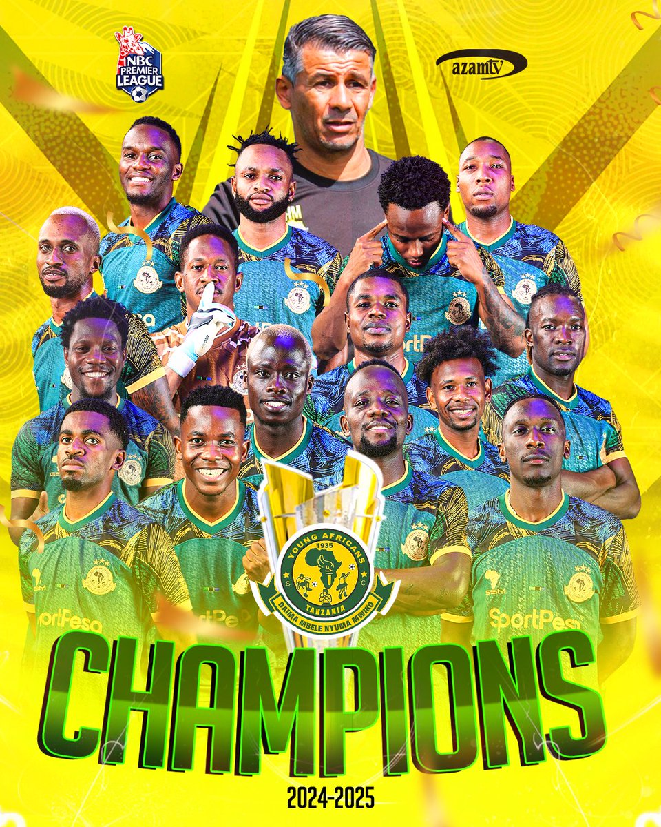 #BreakingNews Yanga bingwa wa NBC Premier League 2024/25 ikiwa ni mara ya nne mfululizo…na ni ubingwa wake wa 31. 

Ni baada ya kumpiga mtani wake Simba na kuhitimisha msimu ikiwa na alama 82 kileleni…..

Nafasi ya pili ni ya Simba…

Je, dabi ilikuwa na kipengele…????

FT: