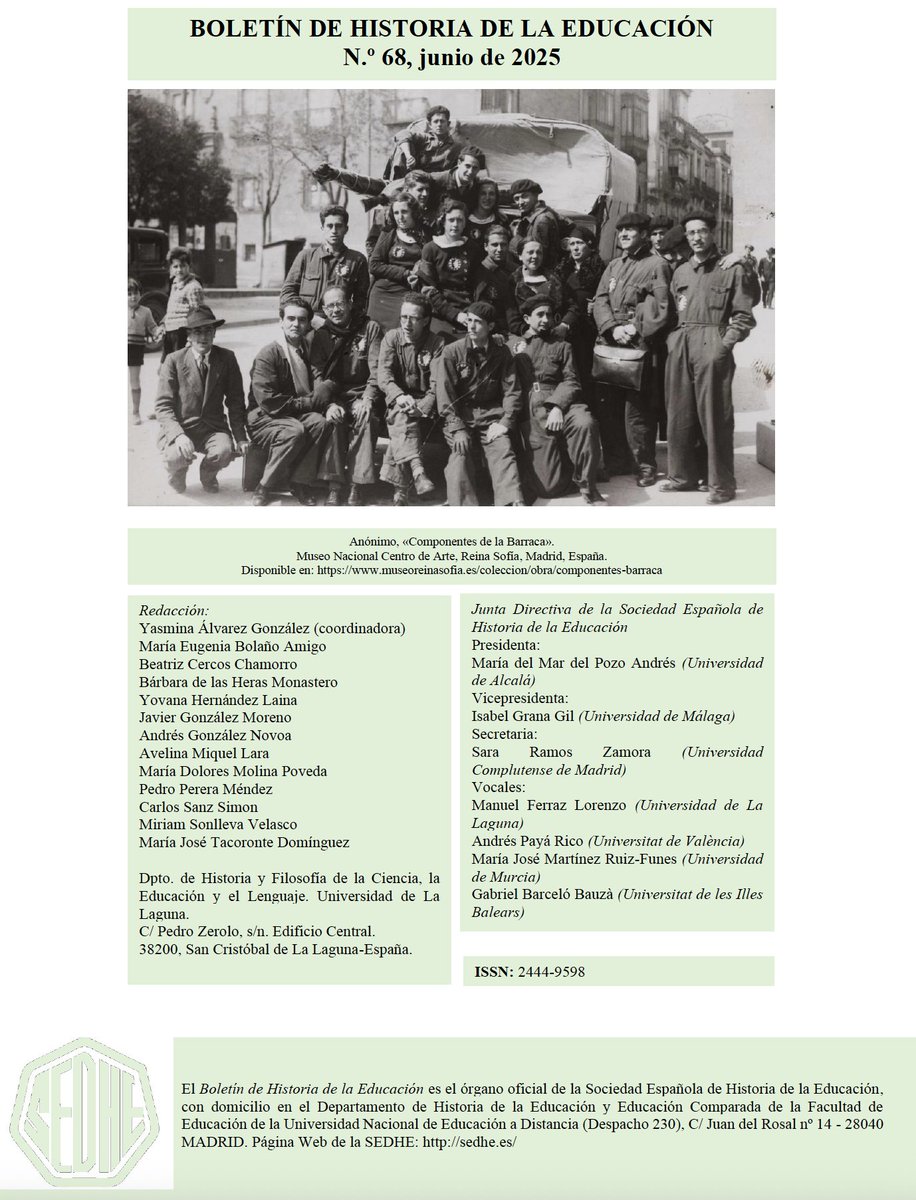 Sociedad Española de Historia de la Educación (@sedhe_es) on Twitter photo Boletín de la Sociedad Española de Historia de la Educación <a href="/SEDHE_es/">Sociedad Española de Historia de la Educación</a> n° 68 junio 2025. Puede consultarse en: sedhe.es/publicaciones/… #histed Boletín de la Sociedad Española de Historia de la Educación <a href="/SEDHE_es/">Sociedad Española de Historia de la Educación</a> n° 68 junio 2025. Puede consultarse en: sedhe.es/publicaciones/… #histed