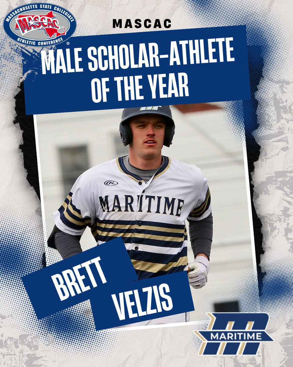 After an outstanding career for the Buccaneers baseball team and academic success, Brett Velzis of <a href="/Maritime_Bucs/">Massachusetts Maritime Buccaneers</a> is named the 2025 #MASCAC Male Scholar-Athlete of the Year! 

mascac.prestosports.com/news/2024-25_N…

#D3baseball #MASCACpride #whyd3