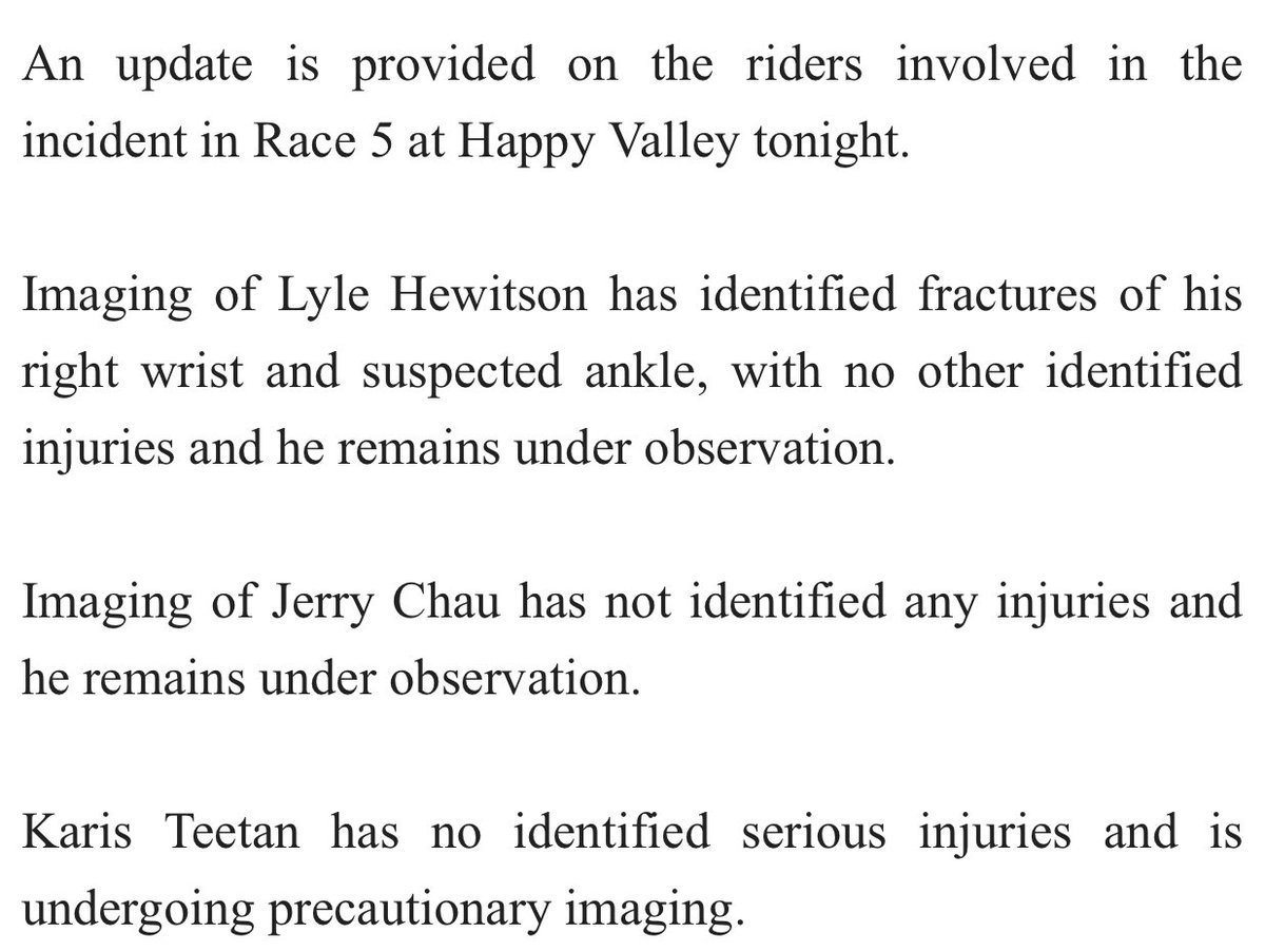 Speedy recovery, <a href="/LyleHewitson/">Lyle Hewitson</a>, <a href="/JerryChau15/">Jerry Chau</a> and <a href="/KarisTeetan/">karis Teetan 田泰安</a>! ❤️