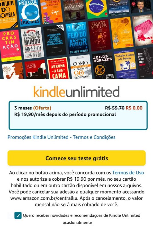 🚨 LIBEROU PRA TODO MUNDO!!

🔥 3 MESES DE KINDLE UNLIMITED DE GRAÇA 
📌 amzn.to/3MsUm8d