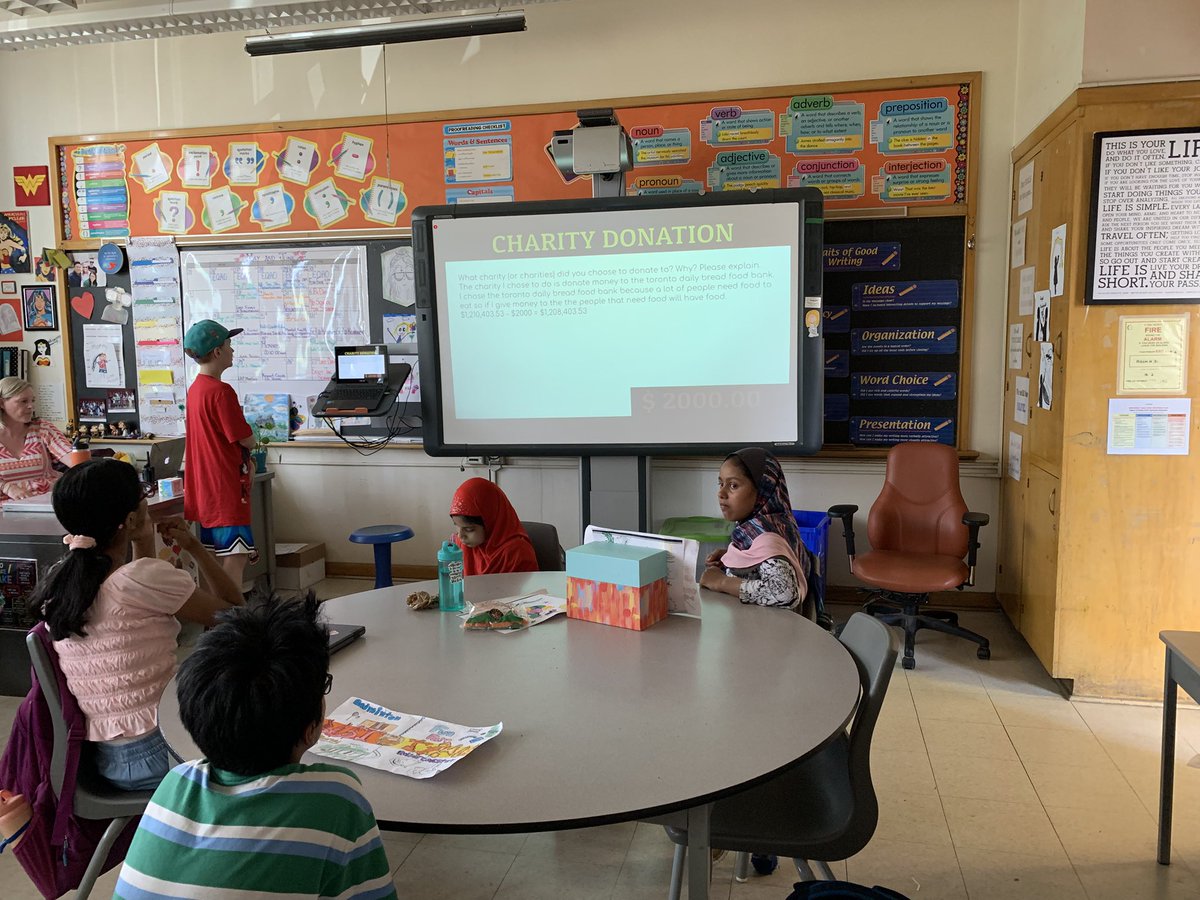 Ms. Sedore’s students did a presentation on their Math Project on How I Would Spend A Million Dollars.