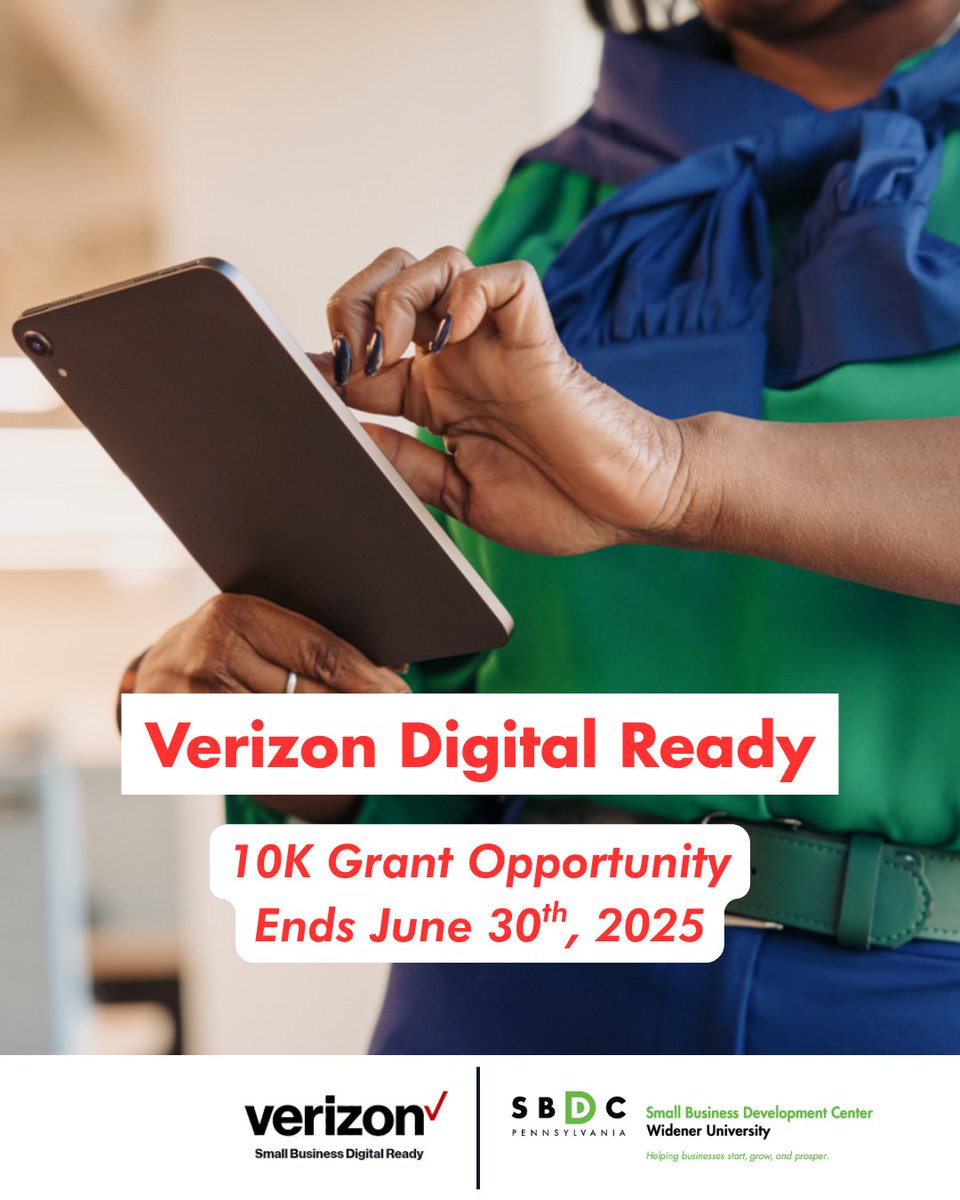 Last Chance❗️ 

The $10,000 Verizon Small Business Digital Ready grant opportunity closes June 30th! 

Register Here: digitalready.verizonwireless.com/?utm_source=wi… 

Complete two FREE courses or events on the Digital Ready Platform by using the link above to obtain eligibility! ✔️ 

#VerizonPartner