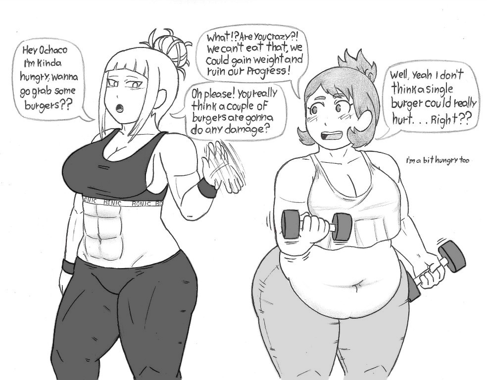 Buff Toga and strong fat Ochaco are doing their daily routine at the gym, what would happen next??? 🩸🏋️‍♀️🌌