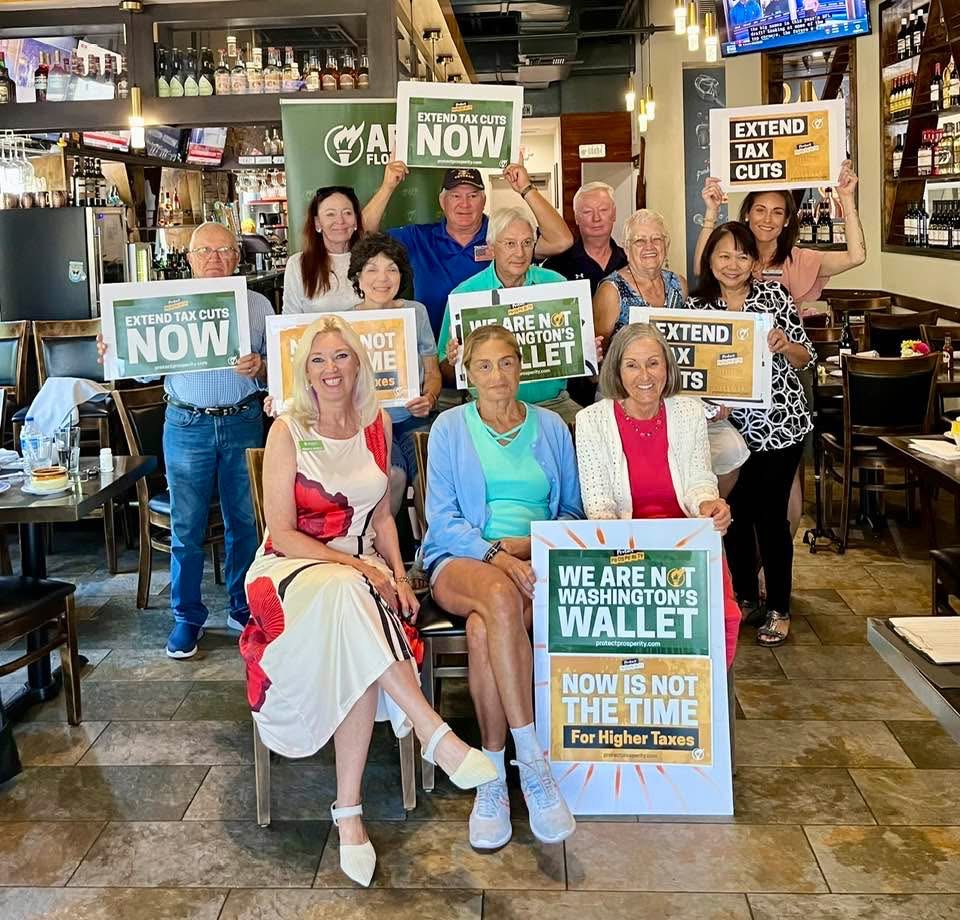 AFPFlorida's tweet photo. Thank you to everyone who came out to support our community and stand up for continued prosperity. From meaningful conversations to energizing support for extending the Tax Cuts and Jobs Act, Naples showed up strong! #ExtendTCJA #ProtectProsperity #FlaPol @AFPhq https://t.co/aS22DvK52T