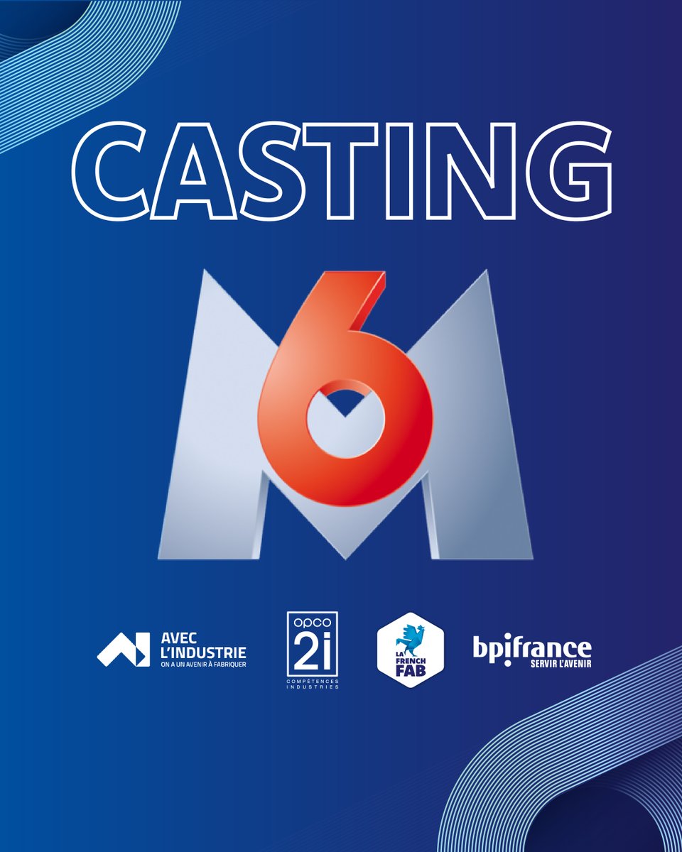APPEL À CANDIDATURE 📢 L’industrie française se réinvente, et TU en es peut-être le visage !

🎬 Participe à un programme exceptionnel, <a href="/M6/">M6</a> recherche des candidats pour participer à une émission sur les métiers industriels !

Candidate avant le 1/07 : spkl.io/6013A651v