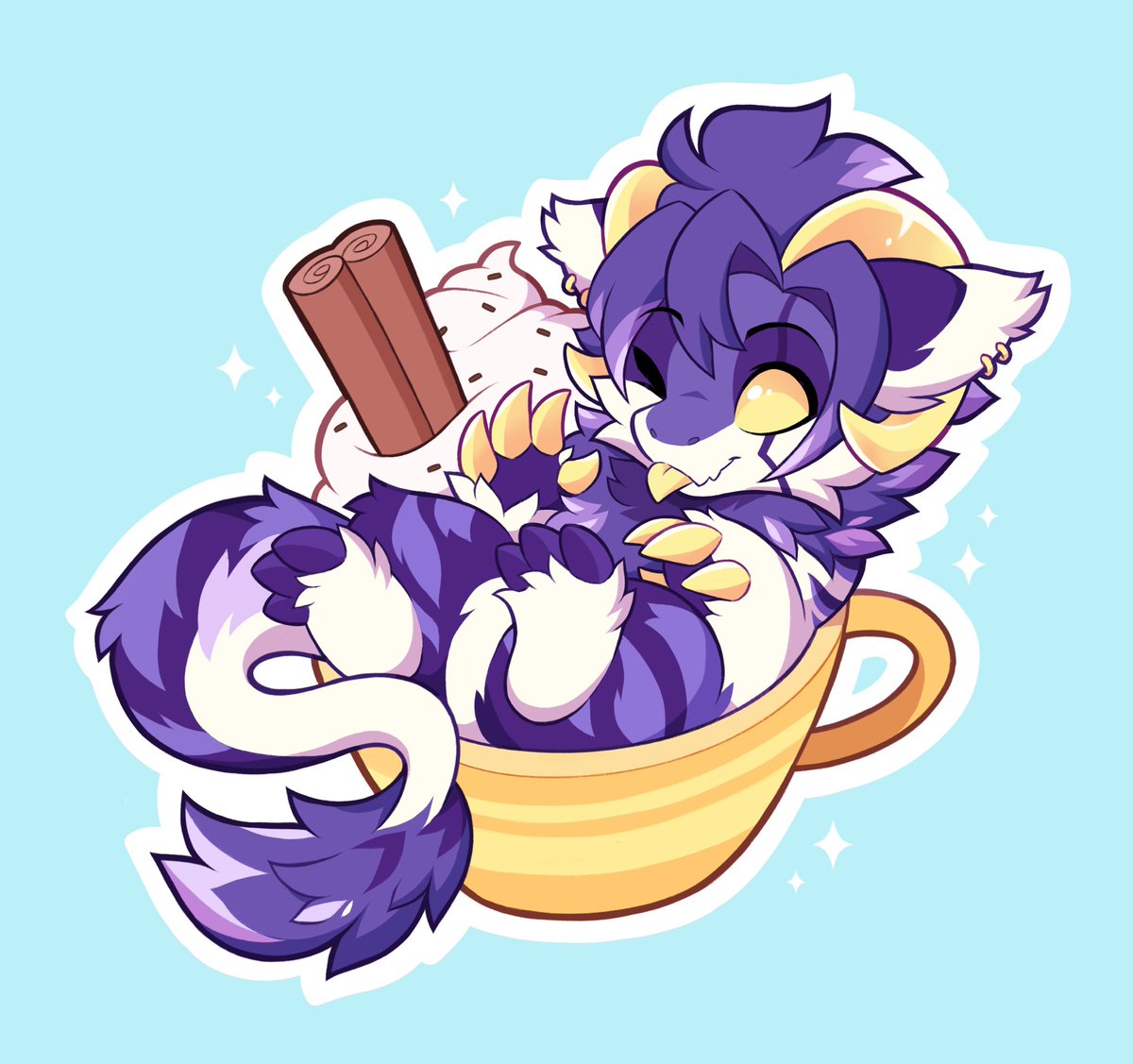 Wickerbeast latte - extra fluffy! ☕️ ‧˚✩
