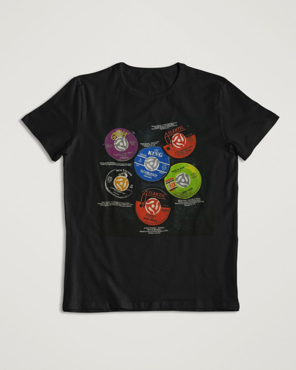 NCRMuseum's tweet photo. This Black Music Month, celebrate the power of movement music with our "Record Tee" a bold, retro throwback inspired by anthems like Aretha Franklin’s RESPECT.

🎧 Available now at the Museum Store, online and in person! 

➡️: https://t.co/lb28JJvUtN https://t.co/j5cG4UWrOp