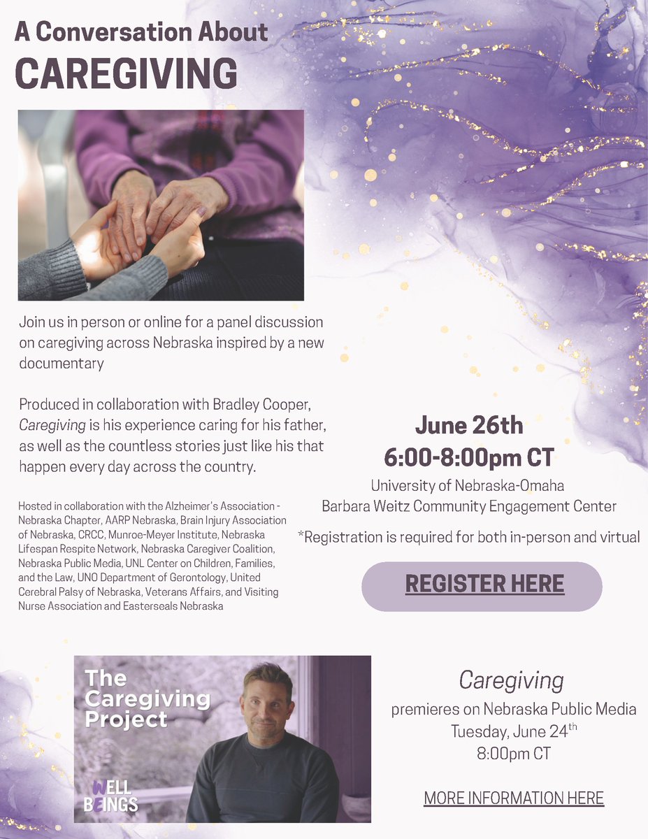 LifespanRespite's tweet image. TOMORROW! Join us for a vital conversation on caregiving in Nebraska. 
June 26 | 6–8pm CT 
Omaha or Zoom. 
👉 Register: respite.ne.gov/panelists 
#CaregivingPBS #CaregiversMatter #NebraskaEvents #WeAreWellBeings