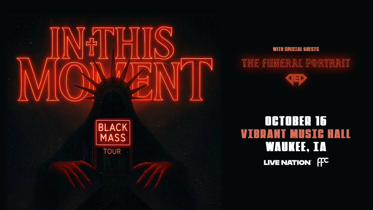 Presale for the Black Mass Tour is available NOW. Use code: TREBLE and lock in your ticket to raise hell 🖤🎟️ livemu.sc/4lgom5x. On sale begins Friday at 10 am.