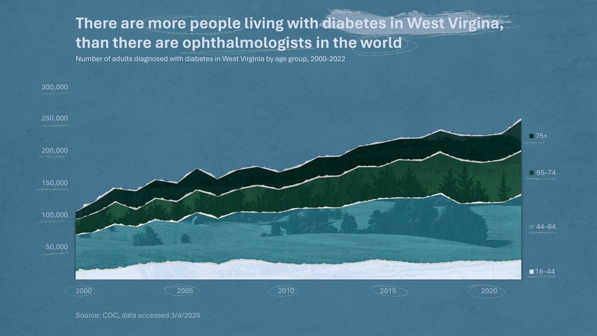 BradSmi's tweet photo. In West Virginia, more people are at risk of developing diabetic retinopathy than there are eye doctors in the entire world. #AI can help close that gap. It's great to see how @Microsoft @Azure AI is being used to help improve access to care. https://t.co/4AsMxbiUc8 https://t.co/fFs36YVLlS