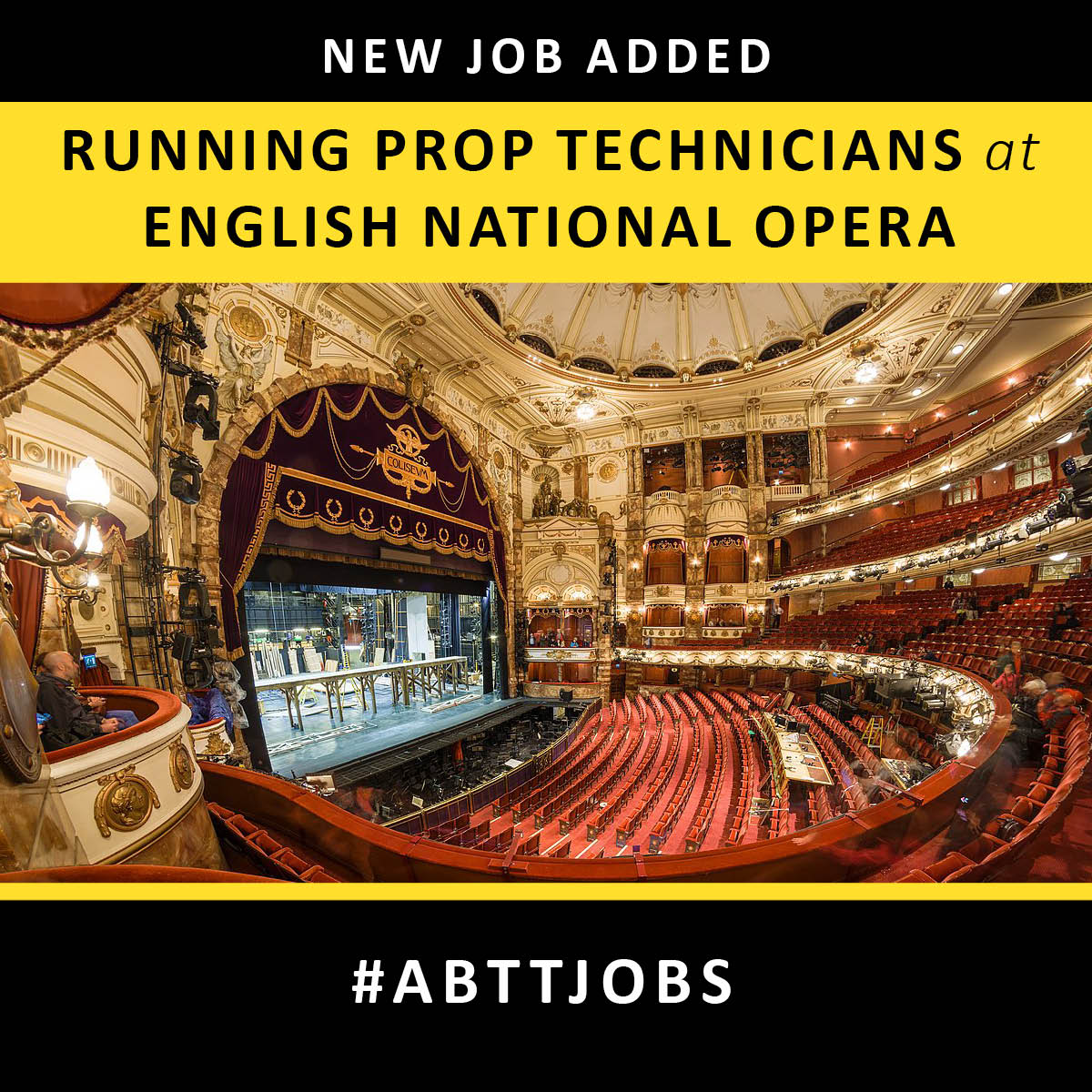 theabtt's tweet image. The English National Opera are seeking knowledgeable and proactive Running Prop Technicians and Senior Running Props Technicians to join their team for the 2025-2026 opera season.

Find out more and apply here: abtt.org.uk/jobs/running-p…

#ABTTjobs #OperaJobs