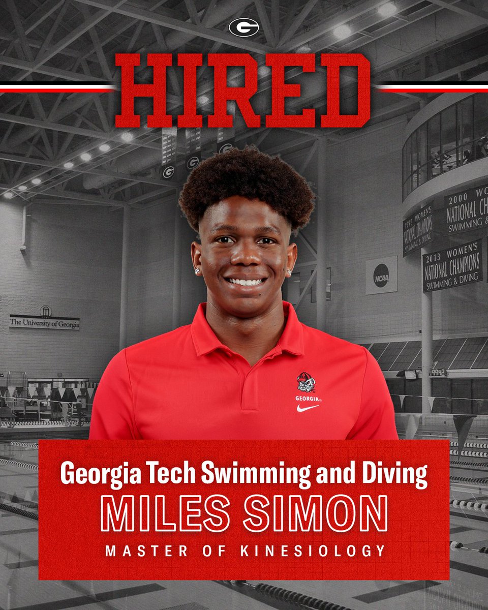 Congratulations to Miles Simon of @ugaswimdive on securing a full-time position as an assistant coach with the Georgia Tech Swimming and Diving team! Miles recently completed his graduate degree in Kinesiology from <a href="/ugamfecoe/">UGA Mary Frances Early College of Education</a>. Congrats, Miles!