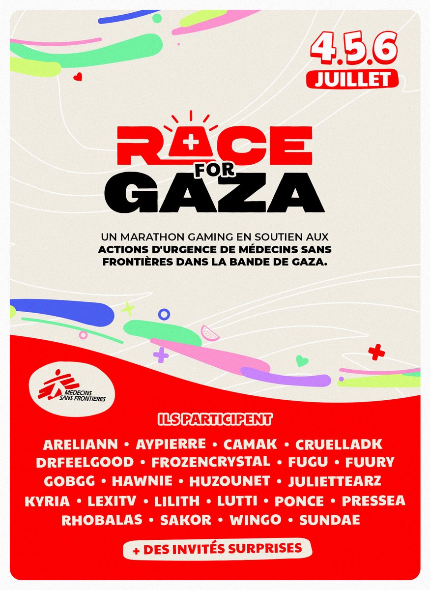 Ils sont là pour vous divertir ! Voici la liste des streamers présents sur la grille de départ de la #RaceForGaza 🏁