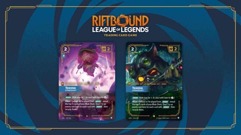 Hide Teemo? We could never. 😈
#RiftboundReveals