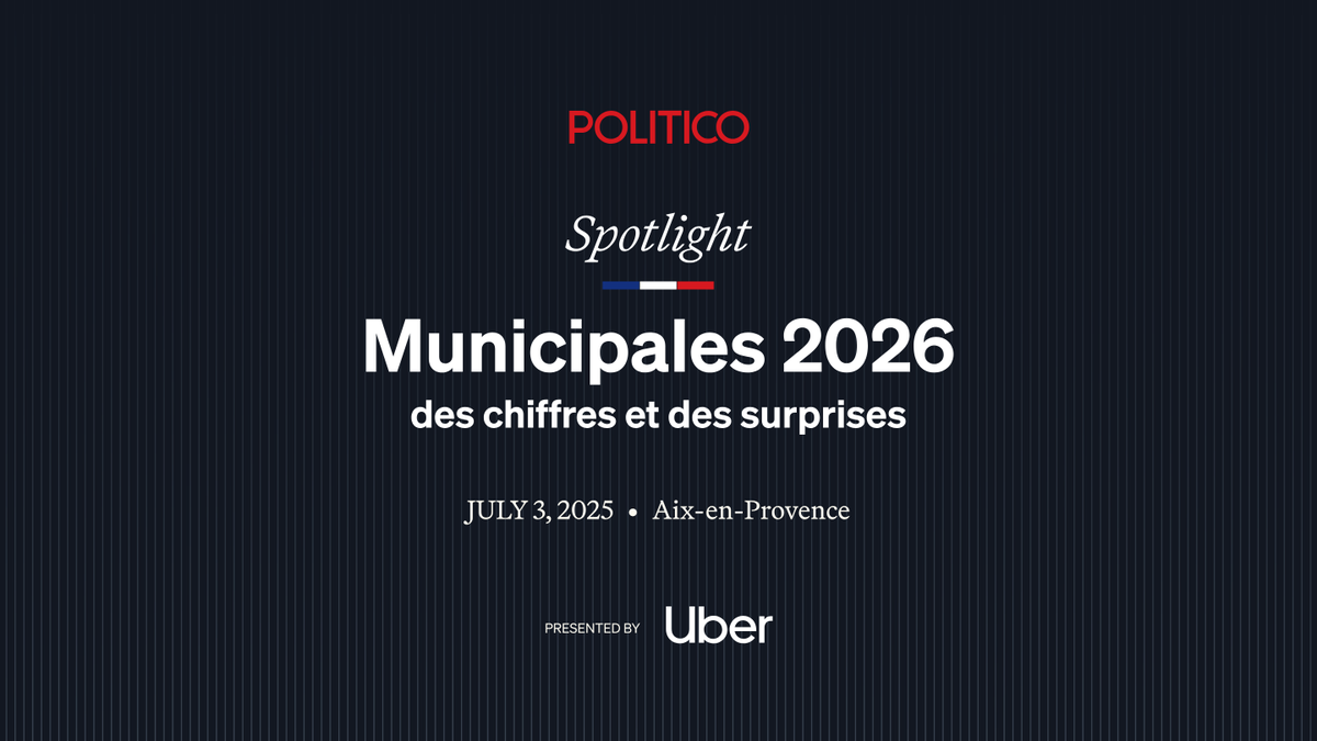 LivePOLITICO's tweet image. 🗓️ Next week in Aix-en-Provence!
Join POLITICO & Uber for a unique evening on the sidelines of Les Rencontres d’Aix.
🔎 "Municipales 2026 : des chiffres et des surprises"
📍 July 3 at 8:30 p.m.
🎟️ Apply now to attend: ow.ly/MzRq50W7E1u
#POLITICOSpotlight