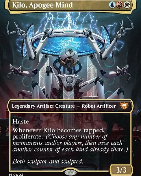 kurohitsuki's tweet image. Having abilities that activate on being tapped is WILD and I think this legit might be the most powerful #proliferate card ever.

#Jeskai is already good at finding ways to tap-untapped and having charge/energy counter outputs is super easy.

Idk how the face #CMDR could top that