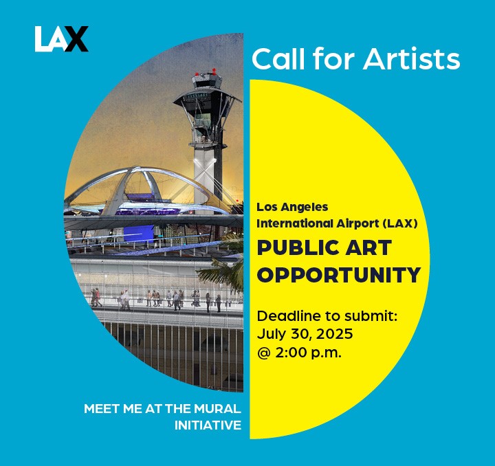 SoCal artists! LAX is seeking mural proposals for the Meet Me at the Mural initiative. Selected works will be displayed throughout the airport for 2–5 years.

📅 Deadline: July 30
📍 Open to artists, teams &amp; curators
👉 lax.to/MeetMeAtTheMur…

#LAX #ArtAtLAX #CallForArtists