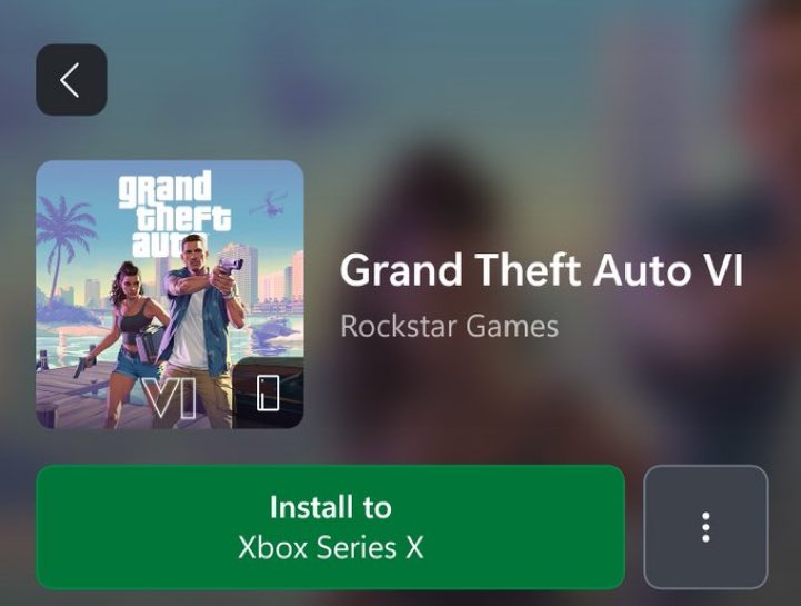 GTA VI pre-install size is 328.76mb on Xbox