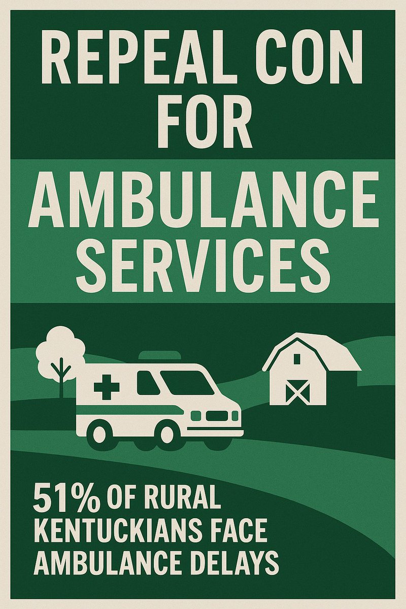 HeatherLemire1's tweet photo. 🚨 Why can’t rural Kentuckians get an ambulance when seconds count?

Because in Kentucky, even ambulances need a government permission slip to operate. That’s right. Under Certificate of Need laws, existing providers can block new competition.

It’s time to repeal CON for EMS. Lives depend on it.
