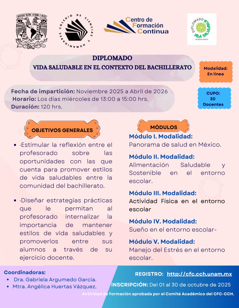 Gabriela Argumedo PhD (@gabyargumedog) on Twitter photo Mi compañera Angélica Huertas y yo hemos preparado con mucho compromiso este diplomado para la comunidad @unam_mx
Si eres docente de educación media superior <a href="/cch_unam/">Victor Leyva</a> & <a href="/enp_unam/">ENP | Escuela Nacional Preparatoria - UNAM</a> te invitamos a sumarte este diplomado.
Registro cfc.cch.unam.mx
30 lugares y ya 🤯 Mi compañera Angélica Huertas y yo hemos preparado con mucho compromiso este diplomado para la comunidad @unam_mx
Si eres docente de educación media superior <a href="/cch_unam/">Victor Leyva</a> & <a href="/enp_unam/">ENP | Escuela Nacional Preparatoria - UNAM</a> te invitamos a sumarte este diplomado.
Registro cfc.cch.unam.mx
30 lugares y ya 🤯
