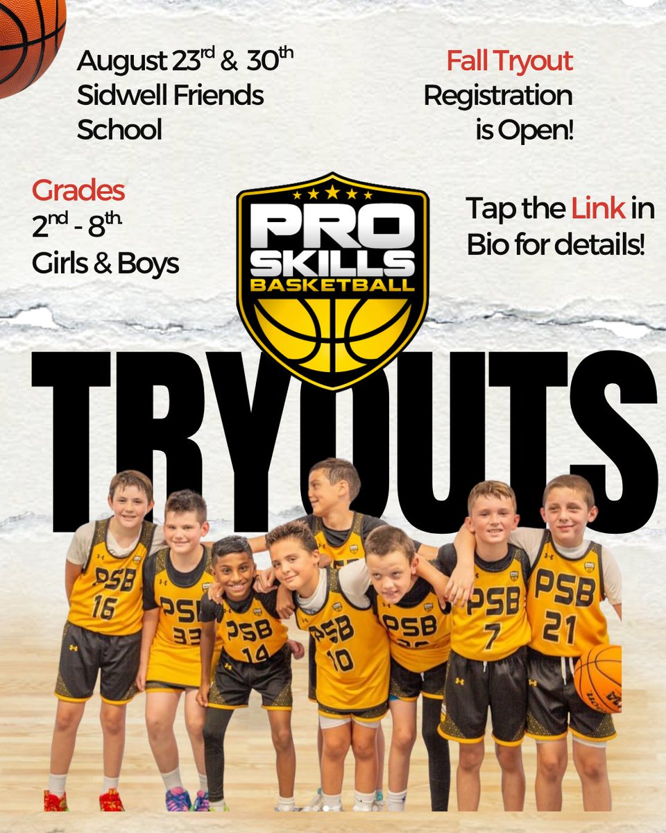 Pro Skills Washington DC (@proskillsdc) on Twitter photo Fall Tryouts are almost here, & we’re excited to add some new players to our teams & continue to build as we head into the fall. 🏀
Come join us on August 23rd & 30th at Sidwell Friends School in the Wannan Gym. Follow the link below to register today! 👇
proskillsbasketball.com/dc/teams/ Fall Tryouts are almost here, & we’re excited to add some new players to our teams & continue to build as we head into the fall. 🏀
Come join us on August 23rd & 30th at Sidwell Friends School in the Wannan Gym. Follow the link below to register today! 👇
proskillsbasketball.com/dc/teams/