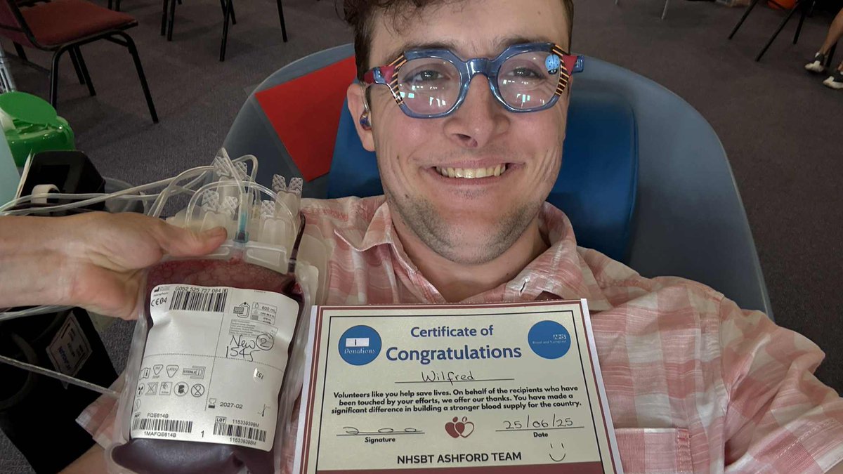 LOTTIEJENKINS's tweet photo. @GiveBloodNHS Very proud of @WilfredJenkins he's got a blood and needle phobia. He's deaf and autistic. First donation today!! https://t.co/tlpK1PvTAL