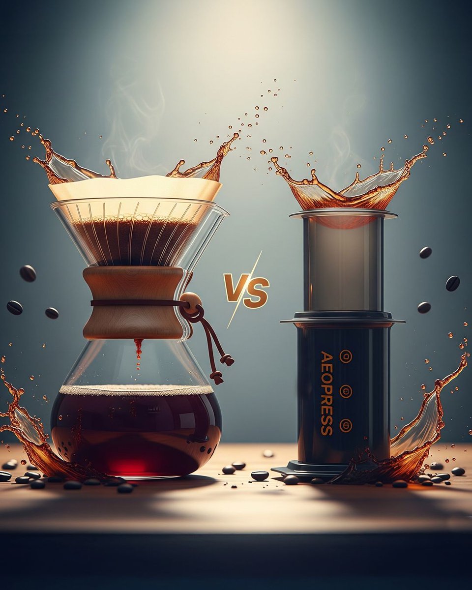 ConductorCoffee's tweet photo. It's time for another round of This or That: Brewing Methods! ☕ Today, we're putting two popular contenders in the ring: AeroPress vs. Chemex!

Comment below👇 with your vote: #TeamAeroPress or #TeamChemex! 

https://t.co/RJThWh0qK7

#ThisOrThat #Coffee #AeroPress #Chemex https://t.co/9Mm5qW4gVa