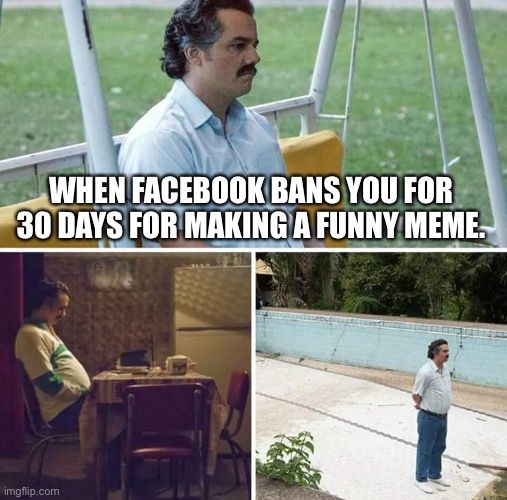 DisrupterSchool's tweet photo. When you post one spicy meme and Zuckerberg sends you to digital jail...
30 days of thinking about your actions 😔💻🕯

(Tag your banned friend. They’re probably reading this on a burner account.) https://t.co/eXnDKiecmA