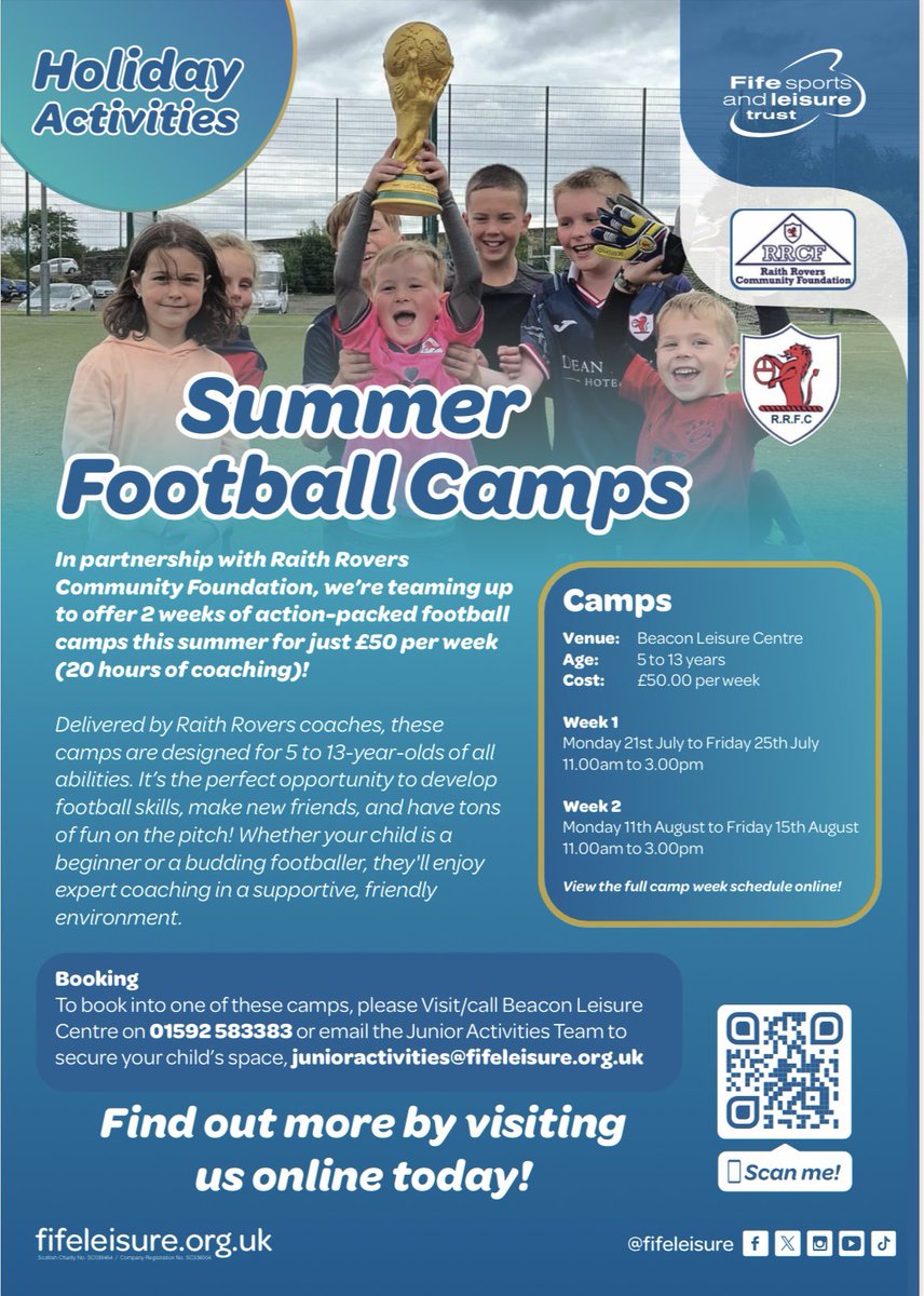 ⚽️ HOLIDAY HEROES: SUMMER CAMPS 2025!

Join us for six thrilling weeks of football fun with RRCF! Our Holiday Heroes Summer Camps are the perfect way for kids to stay active, build skills, and make new friends throughout the summer break.

📅 Running Monday to Friday, we’re