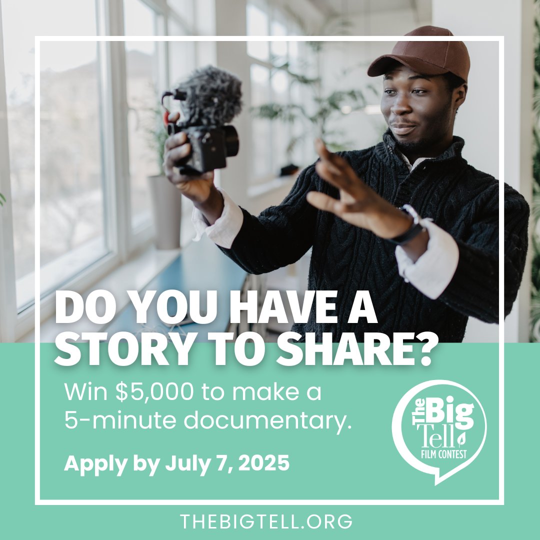 CMACTV's tweet image. Do you have a story to share? Apply for The Big Tell! 🌟 
YOU can get $5,000 to produce a short documentary showcasing the remarkable people and places of the Central Valley. Let's shine a light on the stories that shape our community. 🎥
Apply Now! 🚀💫 TheBigTell.org