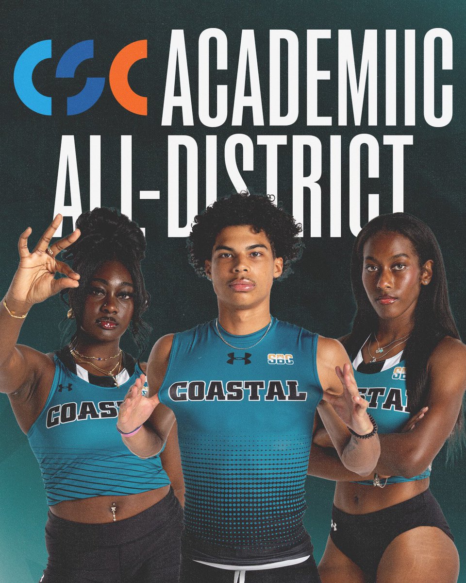 CoastalTFXC's tweet image. Congratulations to Zayna Fray-Samuel, Terrique Webb and Kayla Ulmer on being named CSC Academic All-District!
More: goccusports.com/news/2025/6/24…