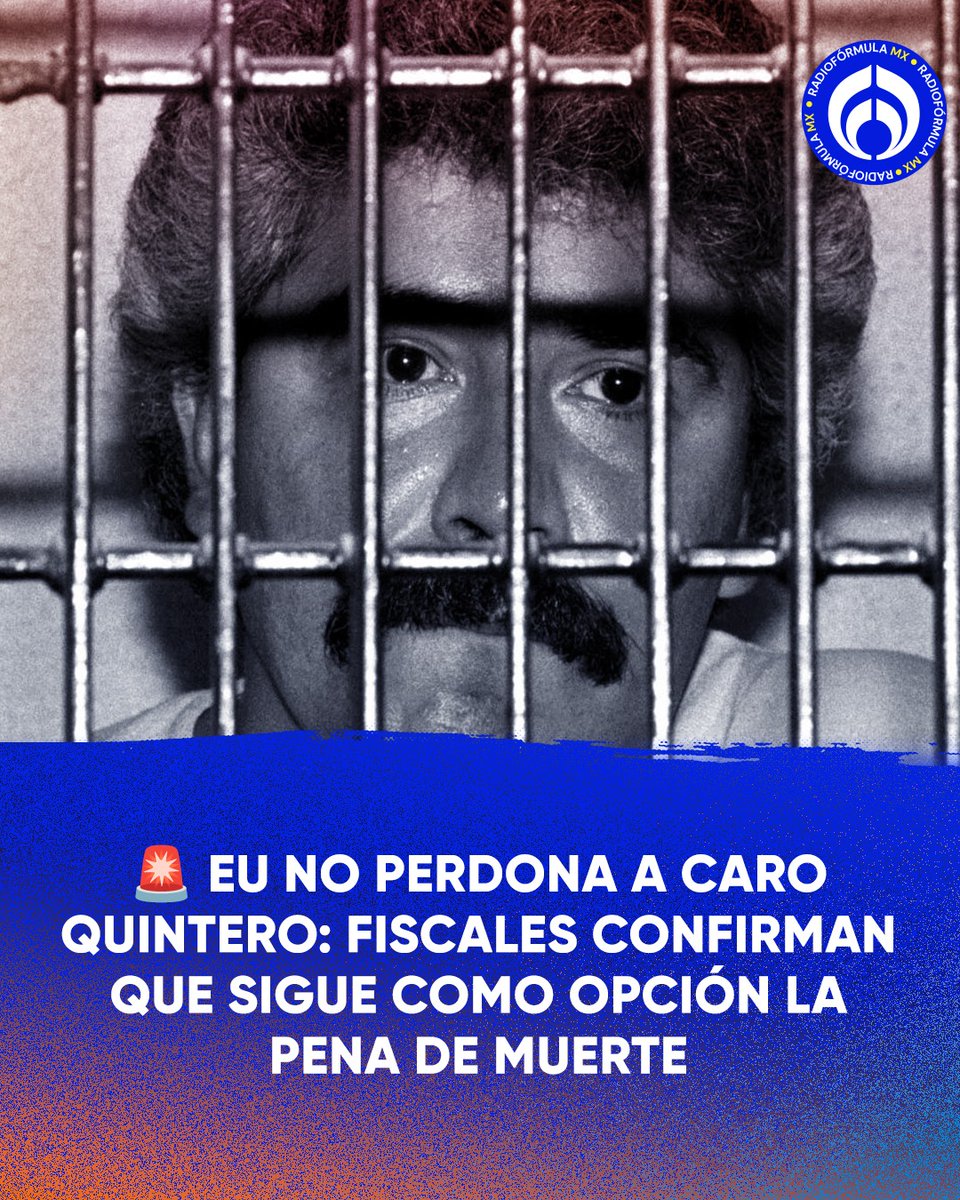 Radio_Formula's tweet photo. 🚨 No se la ‘perdonan’: Fiscales de EU confirmaron que la pena de muerte sigue siendo opción contra el narcotraficante Rafael Caro Quintero.

En la audiencia que se celebró en Nueva York no estuvo presente Caro Quintero, pero sí fue representado por su abogada Elizabeth Macedonio. 

🚓 La defensa indicó que presentará un paquete de elementos de mitigación del crimen; que sucedió hace 40 años, así como señaló que su discurso seguirá la vía de que no fue extraditado, sino entregado, de acuerdo a lo que dijo la reportera Roberta Garza.

🔗 Acá toda la información: https://t.co/tVIGM6vVX9