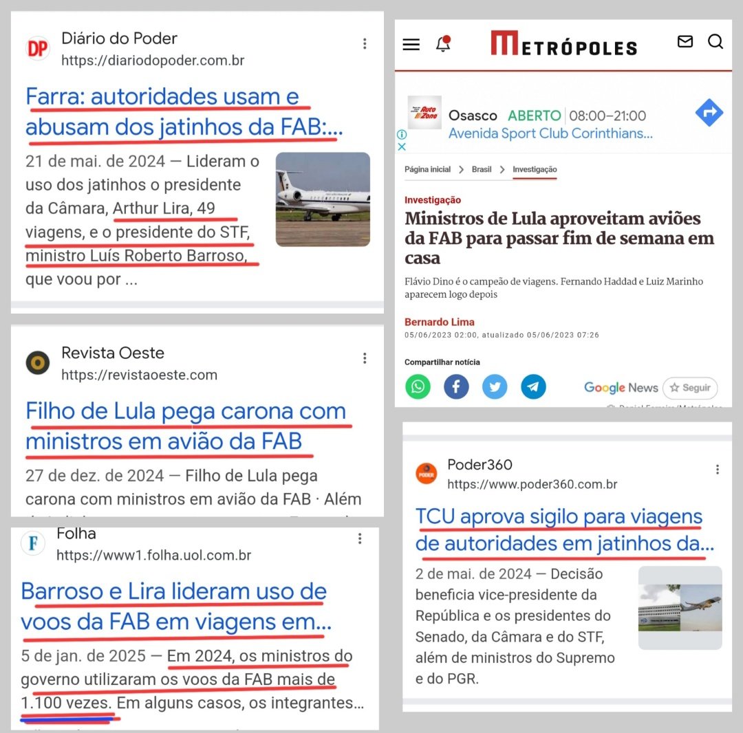 Então, né? Mas pra ir a leilão de cavalos,  para ir em casamento, para ir à final da Copa... tem avião sobrando e "di grátis".