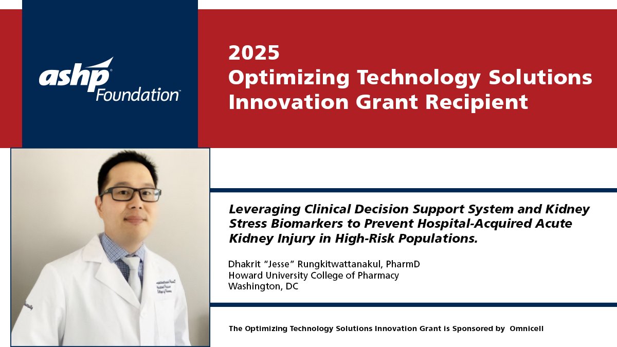 ASHP Foundation (@ashpfoundation) on Twitter photo 🎉Congrats to Dhakrit "Jesse" Rungkitwattanakul, PharmD, from the <a href="/HuPharm_college/">Howard University College of Pharmacy</a>, who received a nearly $30,000 Optimizing Technology Solutions Innovation Grant research grant from the ASHP Foundation! Learn more at hubs.ly/Q03tBKTX0. 🎉Congrats to Dhakrit "Jesse" Rungkitwattanakul, PharmD, from the <a href="/HuPharm_college/">Howard University College of Pharmacy</a>, who received a nearly $30,000 Optimizing Technology Solutions Innovation Grant research grant from the ASHP Foundation! Learn more at hubs.ly/Q03tBKTX0.