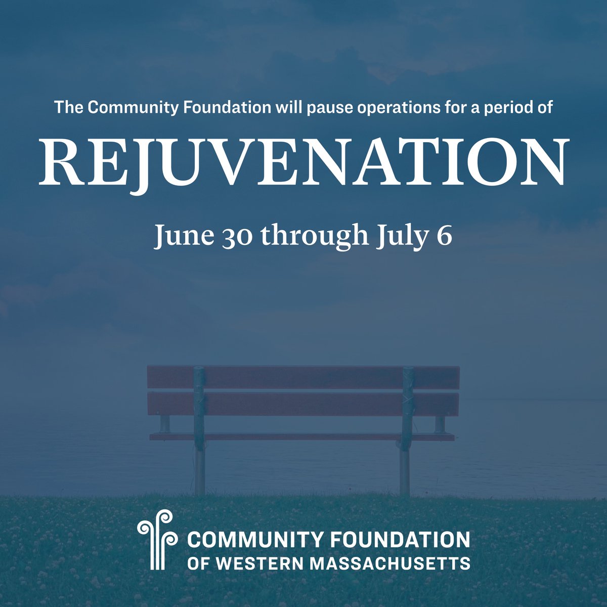 CFWM will pause operations for Rejuvenation Week from JUNE 30 through JULY 6.  This provides an opportunity for our team to unplug fully and return ready to serve our community with care and purpose.  

THANK YOU in advance for your continued support!

bit.ly/3GftZlB