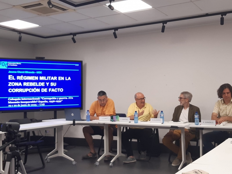 El 19 i el 20 de juny d’enguany ha tingut lloc a la Sala Tarot de Quinze de la Facultat de Filosofia i Lletres de la UAB el Col·loqui Internacional “Corrupción y Guerra. ¿un binomio inseparable? España, 1936-1939” organitzat pel Grup de Recerca d’Estudis Polítics, les Identitats,