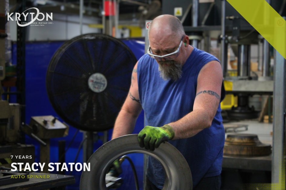 Today we’re recognizing one of our skilled #MetalSpinners on his 7-year work anniversary at KRYTON!

His passion and precision have helped shape not just metal—but our company culture too. Thank you for 7 years of dedication and artistry! 👏