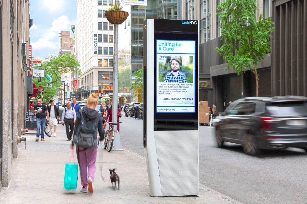 TargetALS_fdn's tweet image. Last month, Target ALS was featured by @Intersection_Co on @LinkNYC throughout New York City to celebrate #ALSAwarenessMonth. The campaign featured 5 New Yorkers, including our founder, Dan Doctoroff, who drive #ALSResearch.
Read more about the campaign: bit.ly/40dg5Hr