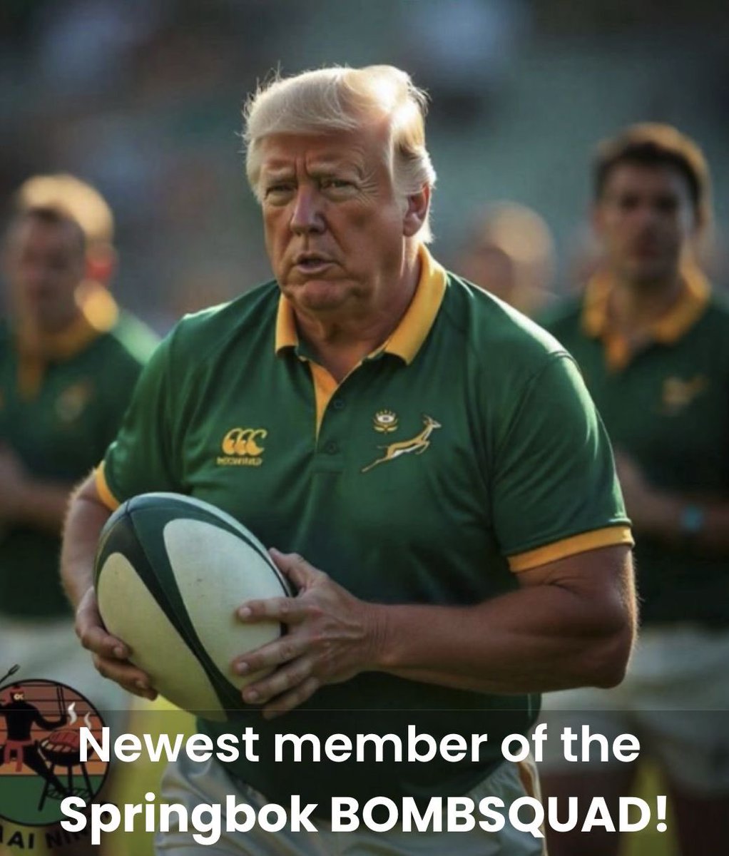 Rudolf Markgraaff (@dolfmarkgraaff) on Twitter photo No words needed…
Look who was holding the Springbok line at the 1995 World Cup against the All-Blacks Haka, Kobus Viese a.k.a. The BigT!
<a href="/POTUS/">President Donald J. Trump</a> <a href="/DavidSacks/">David Sacks</a> <a href="/elonmusk/">Elon Musk</a> <a href="/realDonaldTrump/">Donald J. Trump</a> No words needed…
Look who was holding the Springbok line at the 1995 World Cup against the All-Blacks Haka, Kobus Viese a.k.a. The BigT!
<a href="/POTUS/">President Donald J. Trump</a> <a href="/DavidSacks/">David Sacks</a> <a href="/elonmusk/">Elon Musk</a> <a href="/realDonaldTrump/">Donald J. Trump</a>