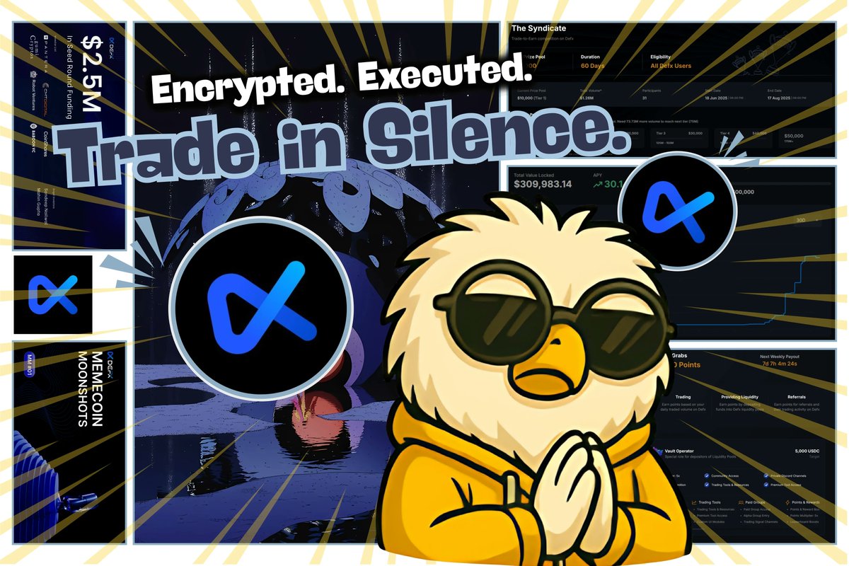 andrewmoh's tweet photo. 63% of on-chain traders admit to copytrading whale wallets.

Your trades are alpha leaks - unless encrypted.

@DefxOfficial fixes this with Dark Pool tech for perps.

Let’s dig into the protocol:🧵⬇️ https://t.co/j7RViKeXNx